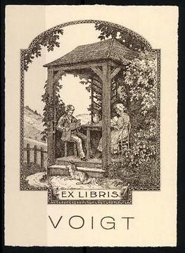Exlibris voigt lesendes - exlibris, voigt,