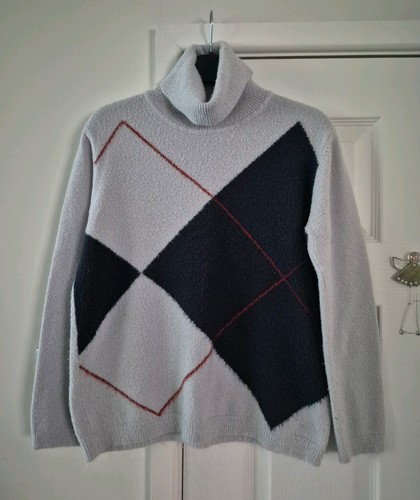Ladies grey navy argyle - grey/navy,