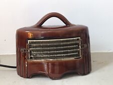 Vintage 1930s brown porcelain (?) electric bar heater unusual