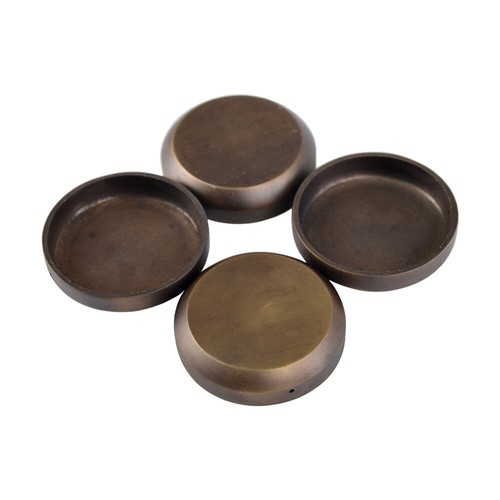 Solid brass castor cups - solid,