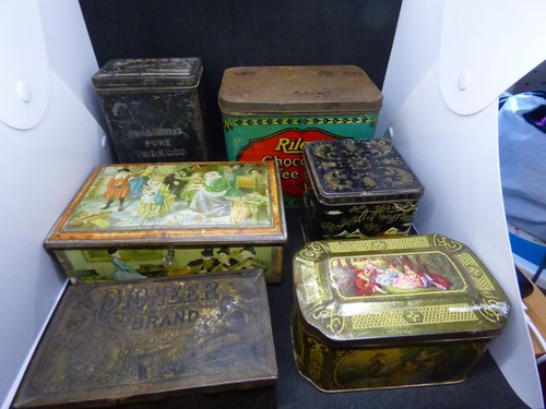 Vintage metal tins box x - box,