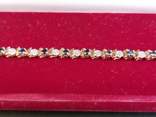 9ct diamond sapphire tennis - diamond,