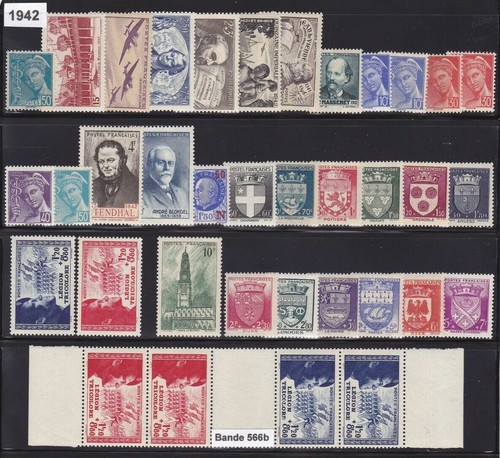 France stamp complete year - france,