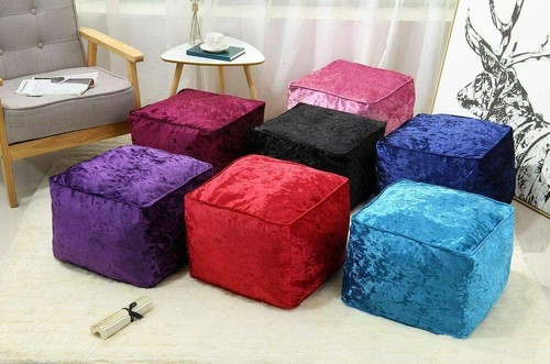 Crushed velvet square bean - crushed,