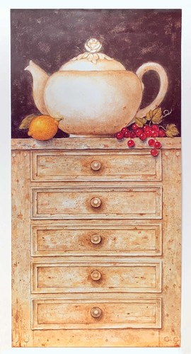 Chest drawers with tea - with, pot