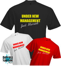 UNDER NEW MANAGEMENT (Just Married) - T Shirt Wedding Groom Honeymoon Funny Gift