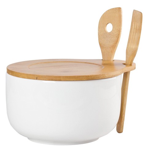 Salad bowl regular with bamboo - bowl,