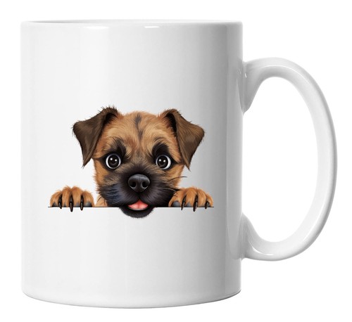 Border terrier mug peeking - terrier,