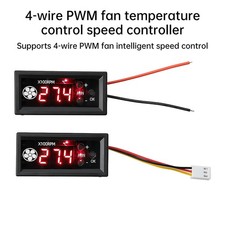 DC 12V 3A 4-wire PWM Fan Temperature Control Speed Controller Digital Display