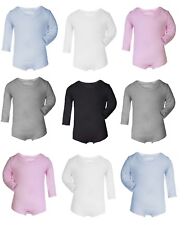 100% Cotton BABY BOY/GIRL Long Sleeve Babygrow Vest Grow Bodysuit Newborn Plain