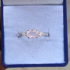 Rose Quartz Ring Sterling
