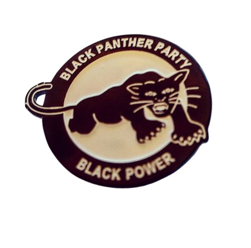 Black panther party pin badge - black,