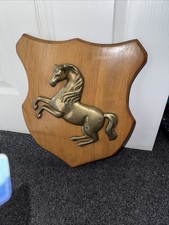 Wooden  Wall Plaque with horse Mounted on it 