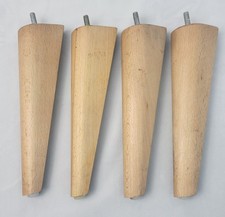 4x Wooden Angled Tapered Furniture Legs Feet For Sofa Stool Chest Oak 23 cm M8