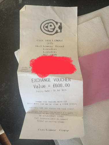 Cex exchange voucher 608 - voucher, £608