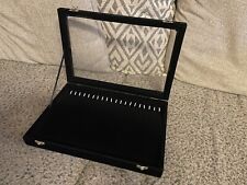 arts & crafts necklace jewellery soft black velvet display case cabinet holder