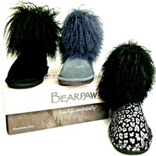 BEARPAW Boots Adult women size BOO New Super long Fur leather Cold Weather shoes