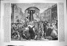 Old Antique Print 1862 De Foe Pillory Eyre Crowe Man Stocks Royal Academy 19th
