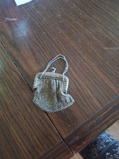 Antique 1920/30's German 800 Fine Silver Mesh Coin Chatelaine Purse