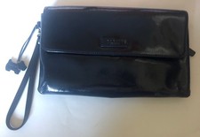 Patent Leather Radley Navy Clutch Bag with wrist strap