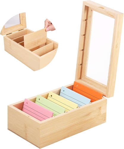 Index card holder wooden - index,