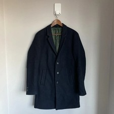 Jack And Jones Wool Pea Coat Mens Medium Navy Blue Emoulder