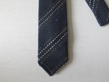 DRAKE'S BLUE RAW EDGE TIE HAND MADE NEW WITH TAG