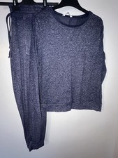 Ladies Blue Marl Jersey M&S Lounge Set Size 16