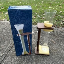 Yard Glass with Wood Stand