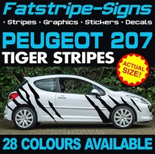 to fit PEUGEOT 207 GRAPHICS STRIPES DECALS STICKERS CAR VINYL GTI PUG 1.4 1.6