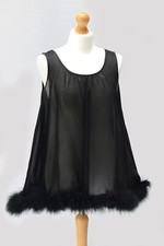 Fluffy marabou feather babydoll nightdress, 60s vintage style baby doll nightie