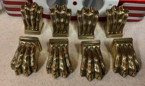 Lot vintage brass claw - 8,
