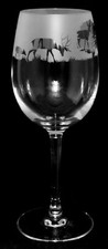 STAG / DEER Frieze Boxed 35cl Crystal Wine Glass