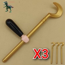 X3 Playmobil golden club-druid's staff-magician king's staff-Egyptian spear