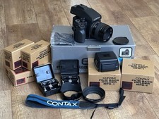 Contax 645 Camera - Carl Zeiss Planar T* 80mm F2 - 2 Film Backs + More