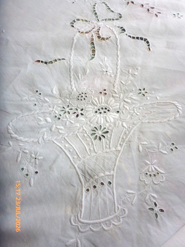 Large white vintage - white, linen