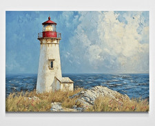 Lighthouse Seascape Canvas Picture Print Wall Art