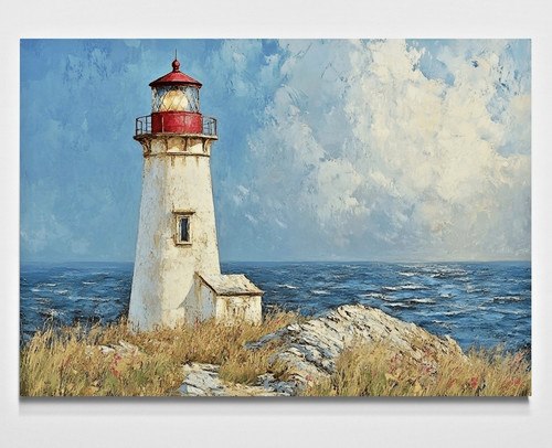 Lighthouse seascape canvas - lighthouse,