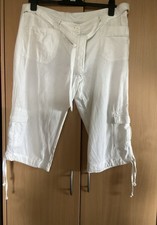 White cropped cargo - white, trousers