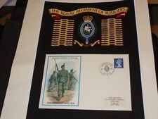 THE ROYAL REGIMENT OF FUSILIERS A4  BATTLE HONOURS PRINT WITH MOUNTED STAMPS