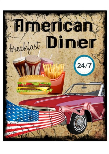 American diner vintage style - american,