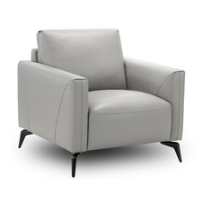 Nest Gustav 4106 Silver Grey Leather & Black Metal Armchair RRP £999