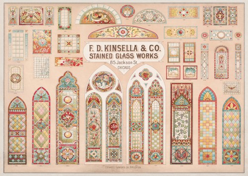 Vintage stained glass poster - stained,