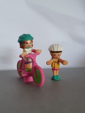 Vintage Bluebird Mattel 1994 Polly Pocket On the Go Out About Bike Bicycle Dolls