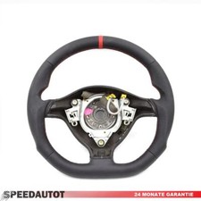 Trade Tuning Flat Leather Steering Wheel VW Golf 4 Bora Passat 3B Red Ring