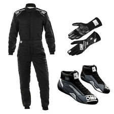FIA OMP SPORT Driver SET Suit Shoes Gloves Pack Rally Racing Black