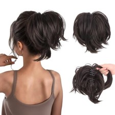 Claw Ponytail Piece Short Clip in Pony Tail Bun Hair Extensions Real as Human UK