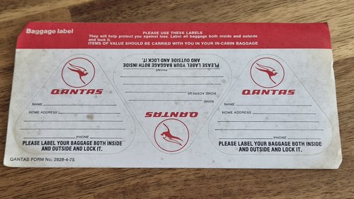 Qantas address stickers - address,