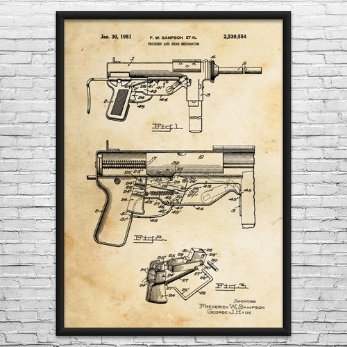 Grease gun patent wall - gun,