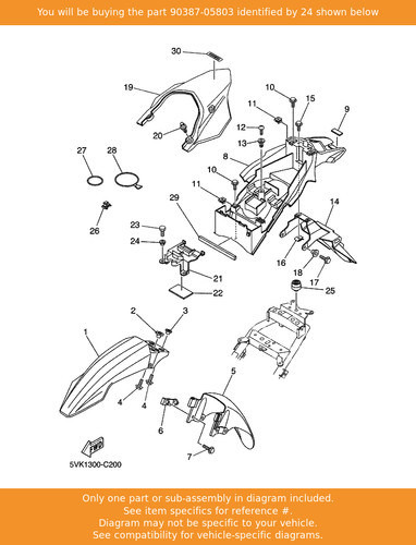Yamaha collar 90387 05803 - yamaha, oem